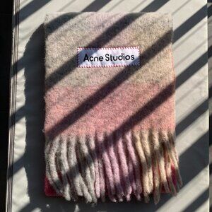 Acne Studios Fuzzy Ombre Scarf – Cozy Oversized Pastel Vibes
